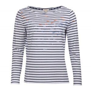 Barbour Seaward Breton Striped School of Fish Long Sleeve Cotton Tee Women's 6